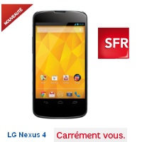 SFR met en vente le Nexus 4 à temps pour Noel